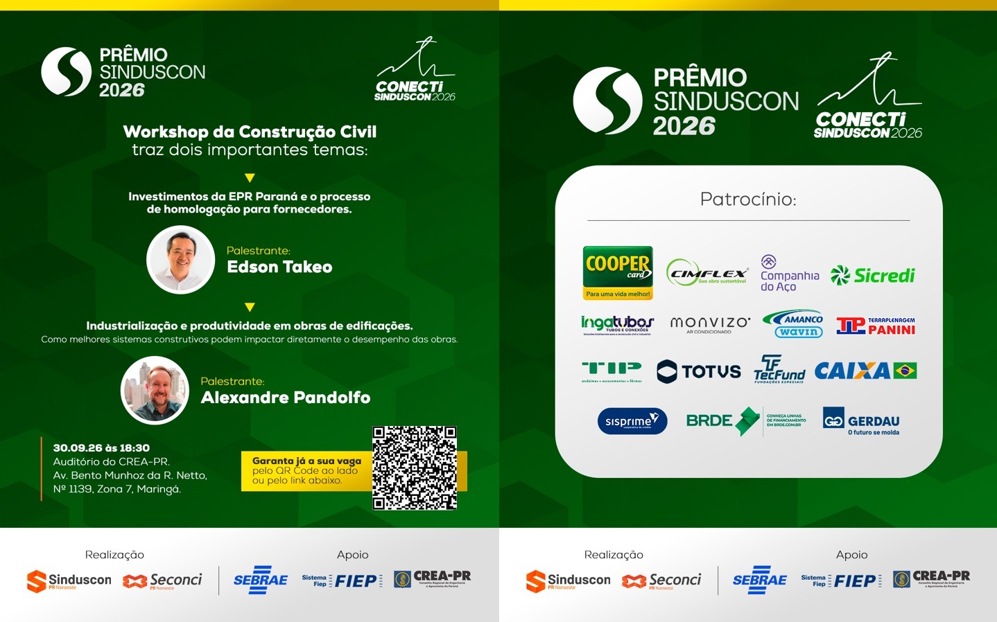O Workshop promovido pelo Sinduscon PR Noroeste, com o apoio do CREA-PR